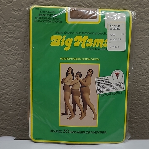 * Big Mama vintage Extra Large Pantyhose reusable panty 3 new packs - Picture 5 of 8